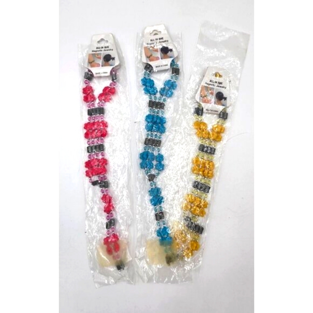 All in One Magnetic Jewelry Multicolor Floral Convertible Set of 3 - Picture 7 of 7